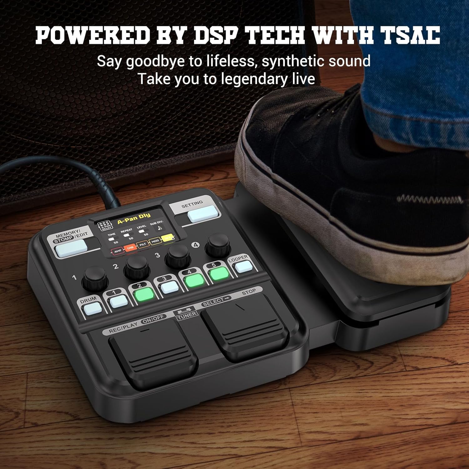 KMF-1 Guitar Pedal, Guitar Multi Effects Processor Pedal | Amp Modeling, IR Loading, Expression Pedal & Color Display | Portable Multi-Effects Unit for Live, Studio, Practice