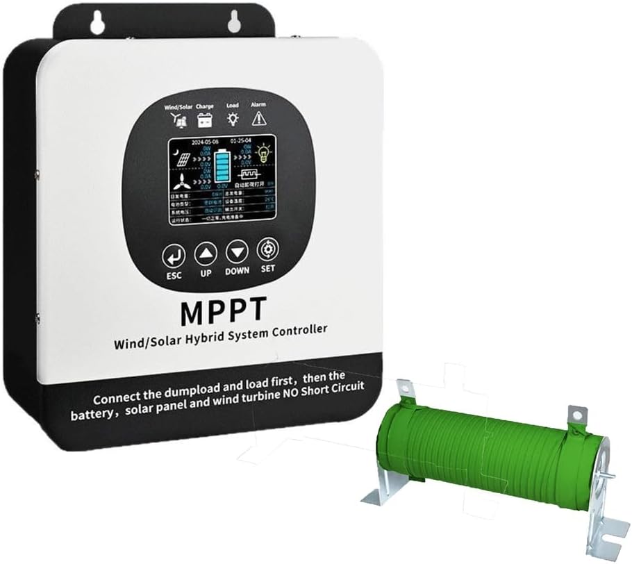 MPPT Wind Solar Hybrid Charge Controller,12000W12V 24V 48V Regulator for Wind Turbine Windmill Charging Battery