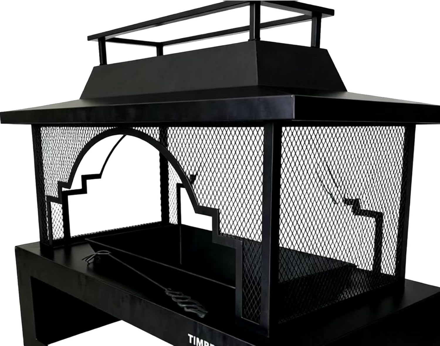 Outdoor Fire Pit Wood-Burning Stove, Garden Metal Decorative Fire Pit Farmhouse Decor Style Custom-Made (Black)