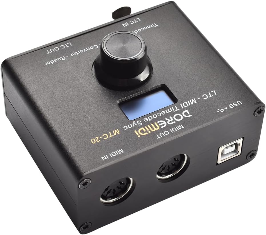 LTC-MIDI Timecode Sync (MTC-20) device to synchronize MIDI timecode and SMPTE LTC timecode MTC-20