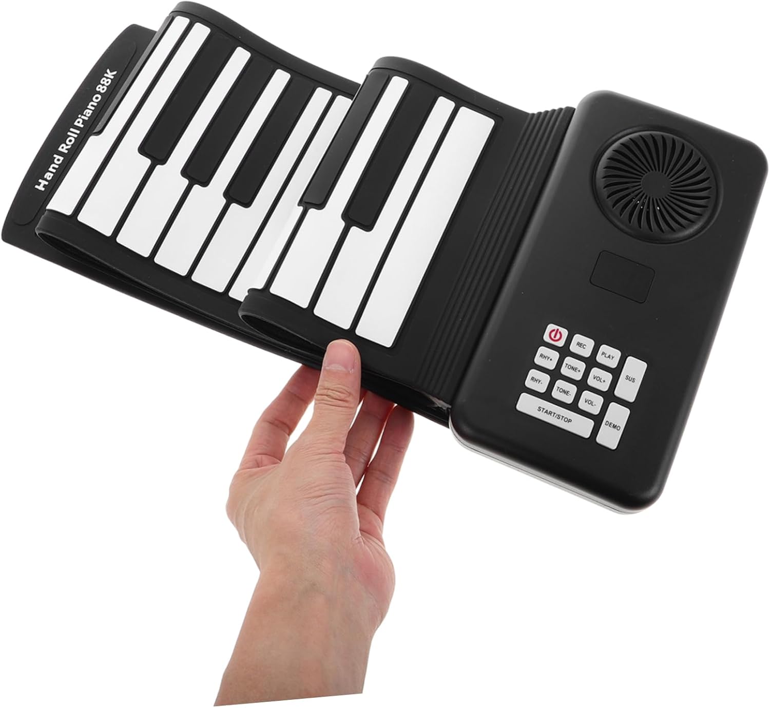 Portable Key Hand Roll Piano Foldable Silicone Electronic Keyboard with Built-in Speaker for Travel and Beginners Battery Operated Full Range of Keys Lightweight Design