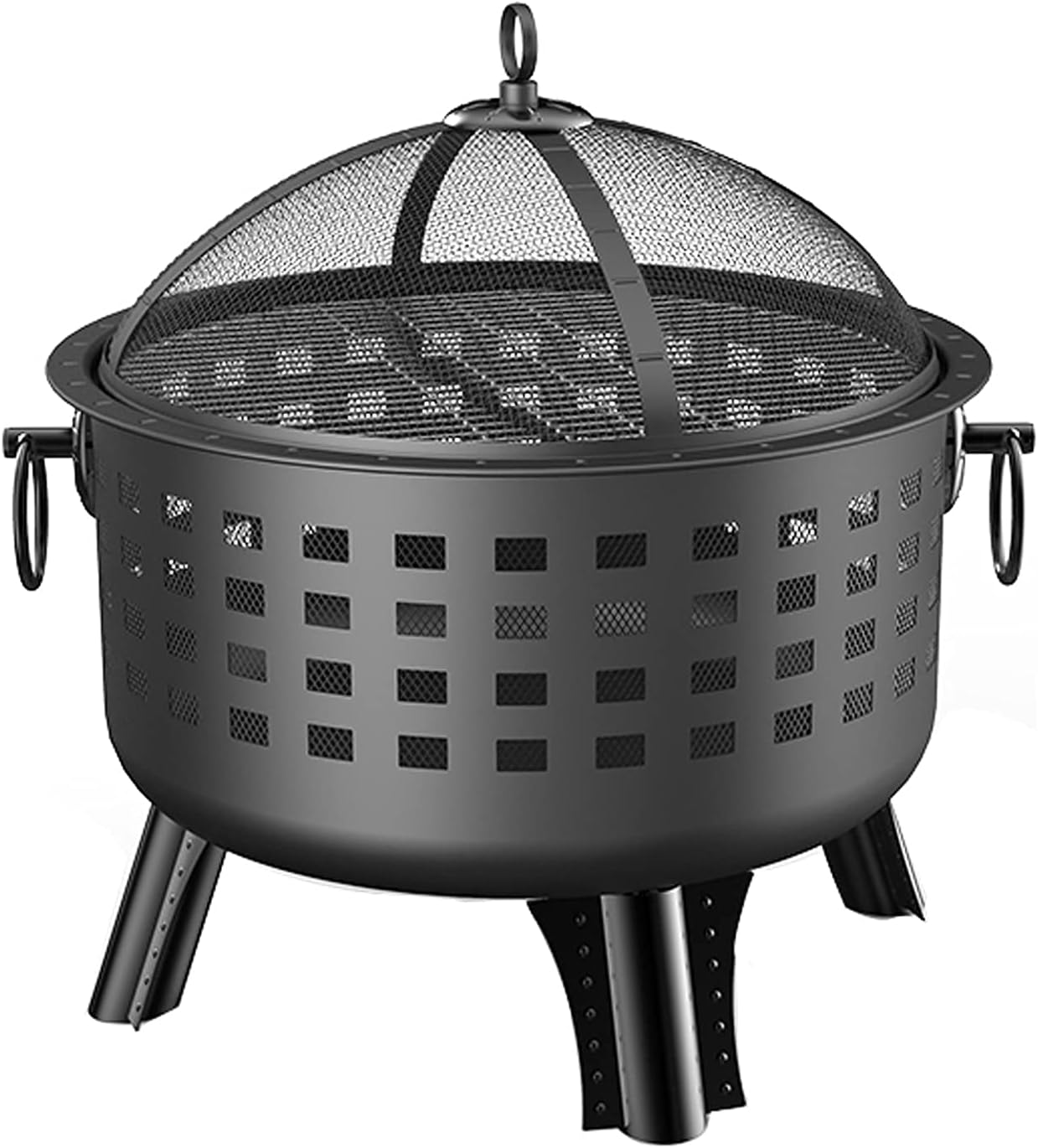 Portable Fire Pit, Round Wood Burning Fire Pit, Fire Pit for Outdoor Garden Patio, for Outdoor Backyard Terrace Patio