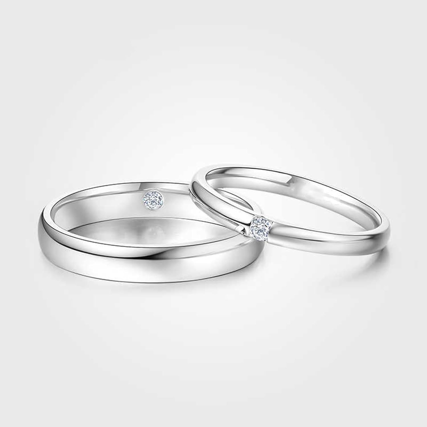 Wycian Halo Ring Men Diamond Promise Ring White Gold and PT950 with 0.03CT Diamond Size Solid Not Plated Fashion for Ladies Christmas Jewelry