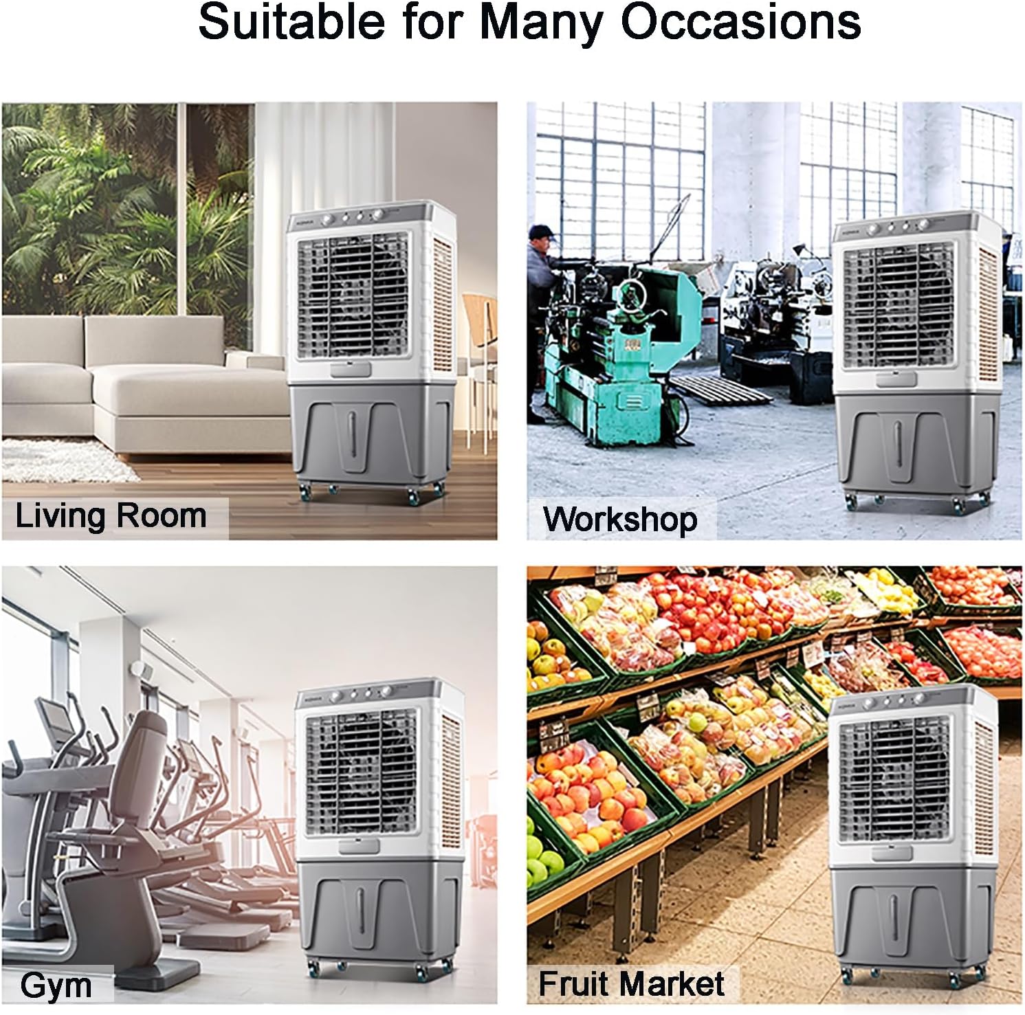 Evaporative Air Cooler 8600CFM Swamp Cooler with 80L Water Tank, 120°Oscillation with Remote, Timer, Honeycomb Pad Cooling, 3 Wind Speeds, 6 Ice Packs for Outdoor Indoor Use