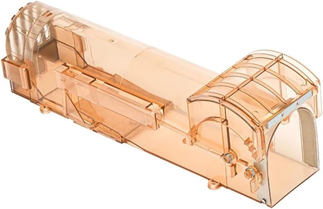 Rat Traps,Automatic Cycle Mouse Trap Rat Cage Mice Hamster Transparent Mousetrap (Color : Brown)