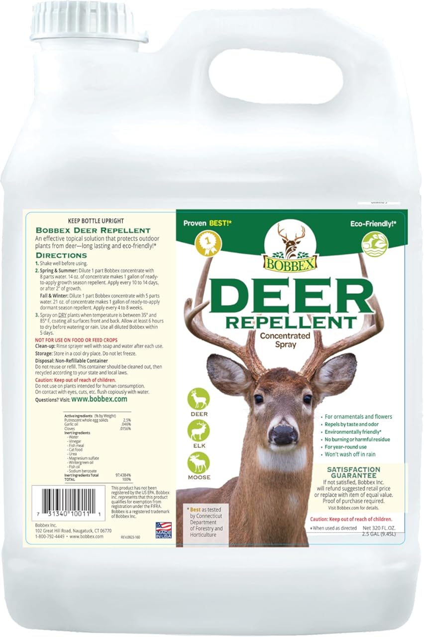 Concentrated Deer Repellent - Bobbex | Deer, Elk, and Moose Deterrent Concentrate (2.5 gal.) YF-43QX-BOCA