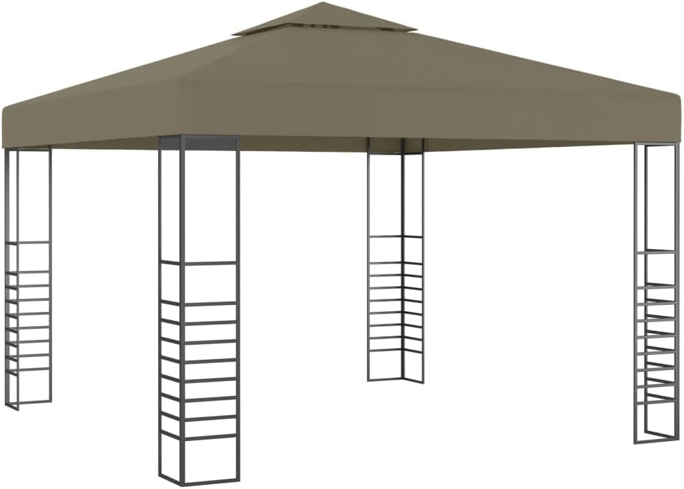 Garden Gazebo Taupe 10x10 ft Outdoor Canopy, Powder-Coated Steel Frame, UV-Resistant Fabric, Weather-Resistant Patio Tent for Events, Parties, Deck, Backyard Outdoor Structures