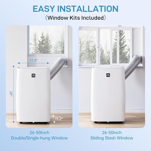 Portable Air Conditioners, 14000 BTU, 3-In-1 Portable Air Conditioner with Fast Cooling, Dehumidifying & Fan, Quiet Operation and Easy Mobility, Remote Control, Enhanced Air Quality for Home & Office
