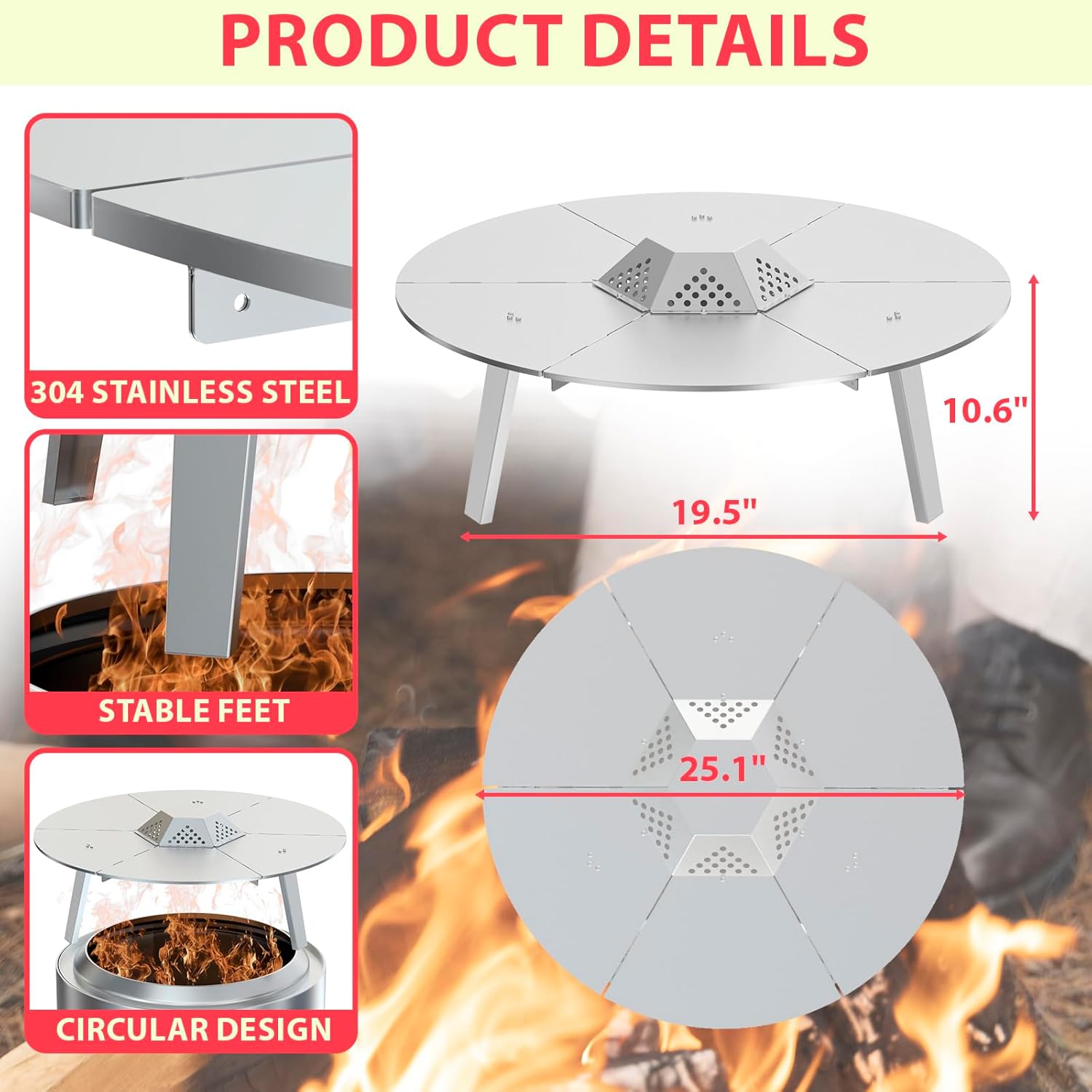 Heat Deflector for Solo Stove Bonfire 19.5