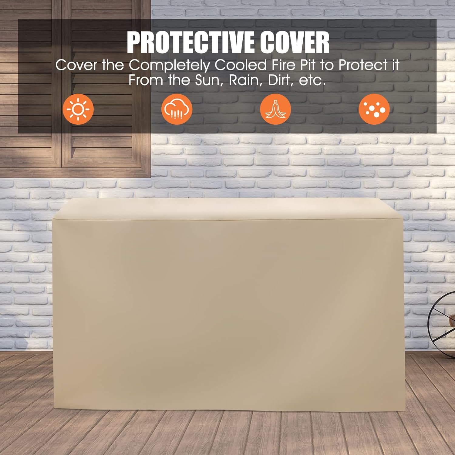 HAPPYGRILL 43” 50,000 BTU Outdoor Propane Fire Pit Table, Pulse Ignition Gas Fire Table with Lid, Protective Cover and Lava Rocks, Gas Fire Pit Table for Backyard Garden Patio