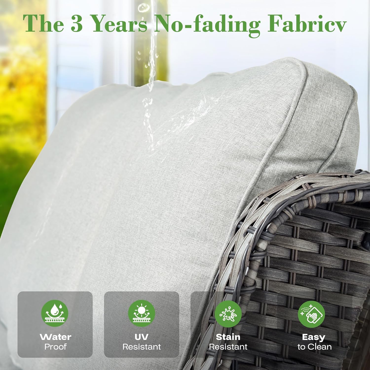 7 Pieces Patio Furniture Set with Fire Pit Table,Outdoor Furniture with Swivel Rocking Chairs,Outside Wicker Conversation Sets with Comfy Cushions,Grey