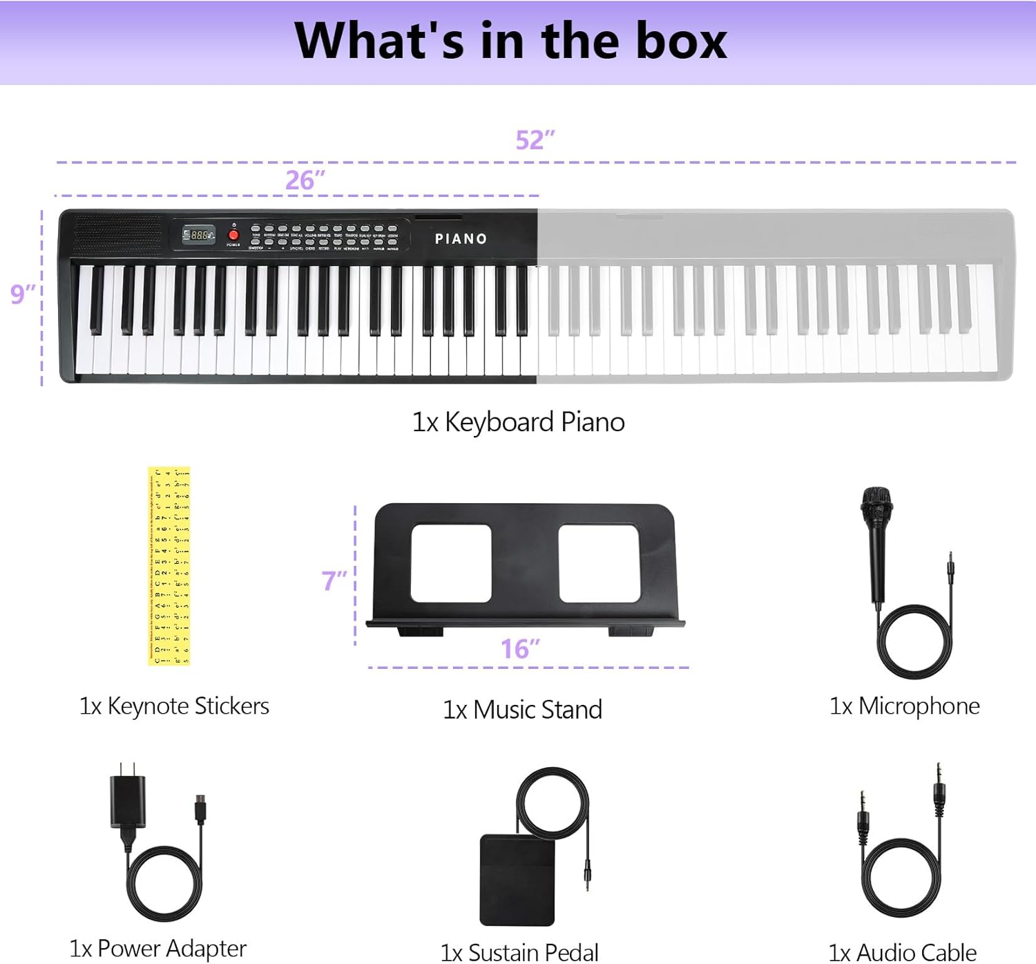 88 Key SEMI-Weighted Keyboard Piano For Beginners w/MIDI, Bluetooth, 1000 Tones/Rhythms, 150 Demos, Sustain Pedal, Metronome, Sync, Chord, Dual Key, Key Drum, Teaching Mode, Corded Electric