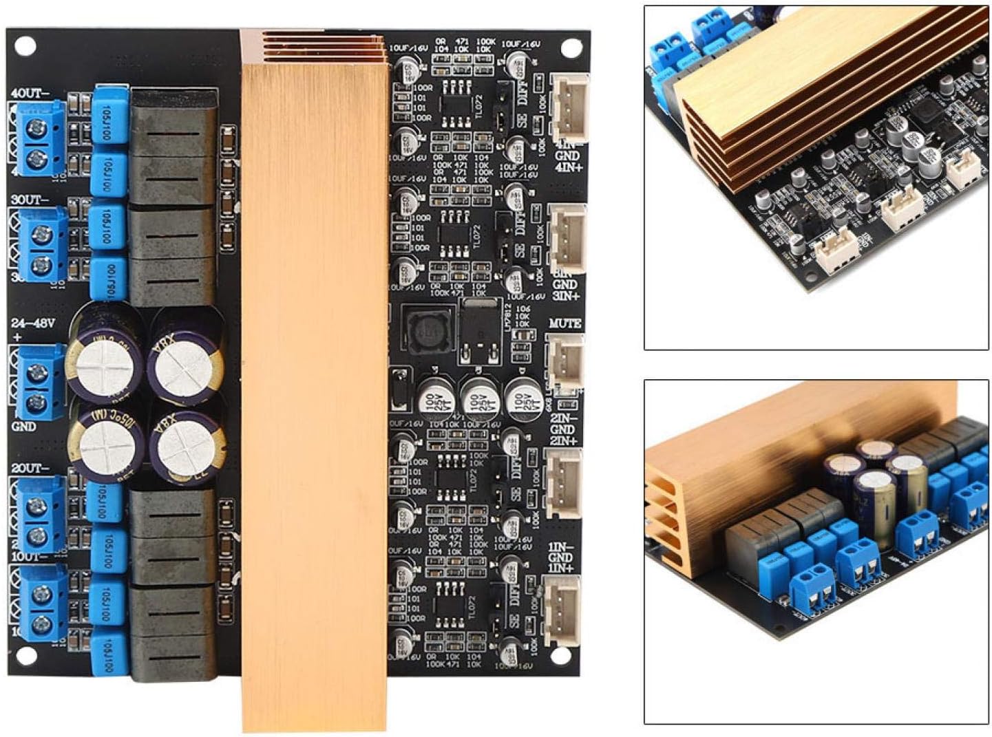 4-Sound Channel Digital Amplifier Board Practical High-Power Tpa3255 Amplifier Module Class D Amp Module Audio Parts with Simple Installation for Sound System Speaker DIY