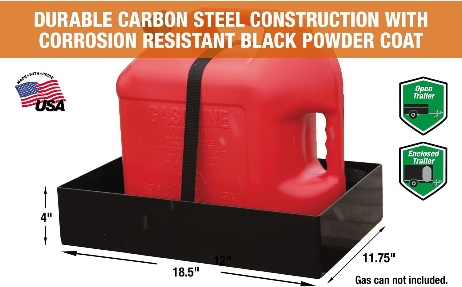 Buyers Products LT30 Gas Container Rack for Open & Enclosed Landscape Trucks and Trailers, 2.5/5 Gallon Can Holder, Made In The USA, Landscape Trailer Accessories, Lawn Care Equipment, Landscape Tools