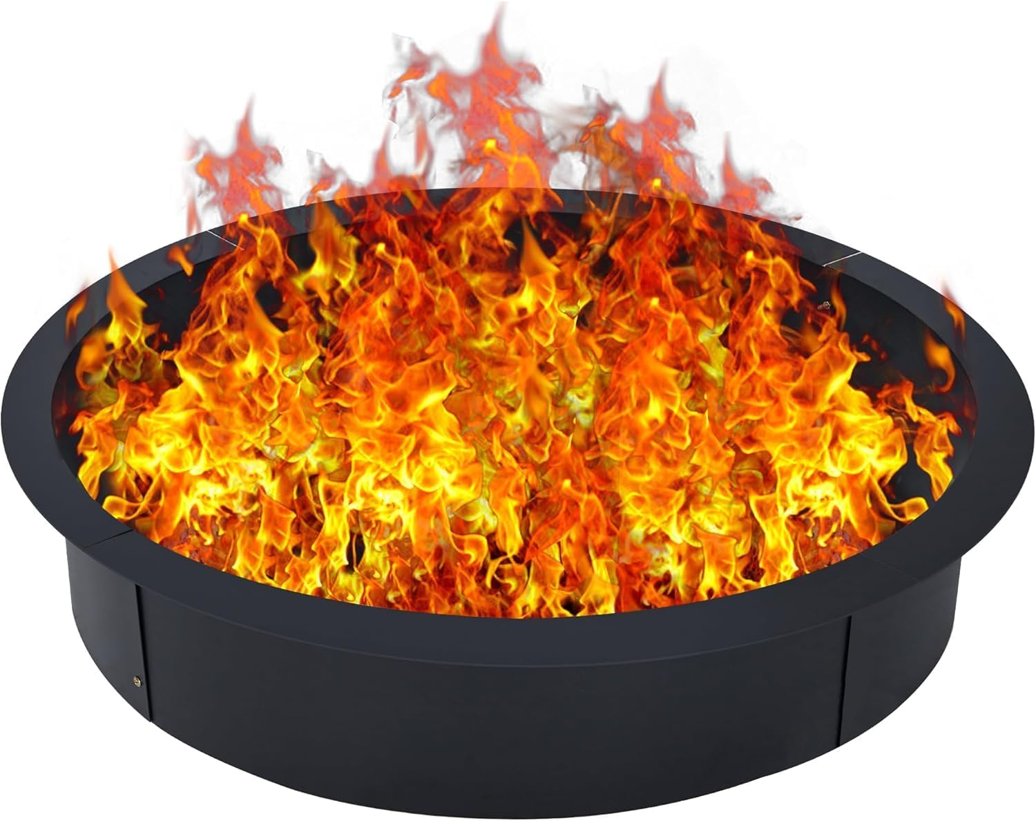 Fire Pit Ring, 45-Inch Outer/39-Inch Inner Diameter, Heavy Duty Metal Steel Round Firepit Rim Insert for DIY Fire Pits, Outdoor Above or In-Ground, Camping Garden Patio Backyard