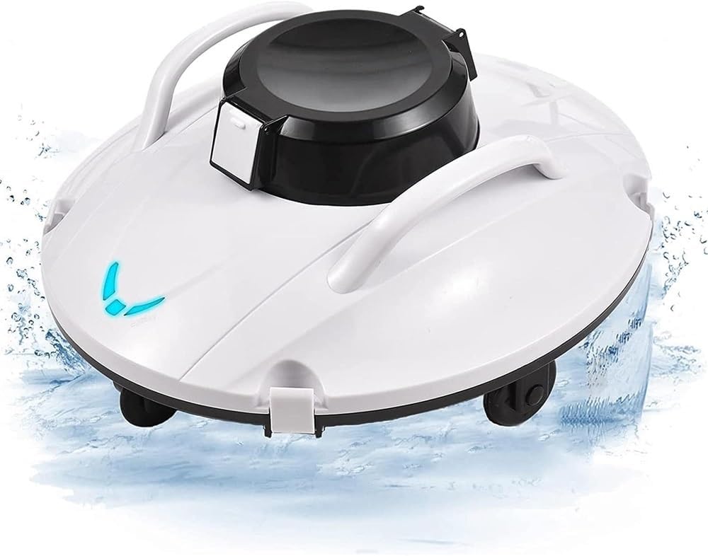 Robotic Pool Cleaner for Above Ground, Automatic Cordless Pool Vacuum Pool Ultra Strong Dual Motors Self-Parking Pool Robot Cleaners for Inground Flat Pools Up to 85㎡, Lasts 120 Mins(White)