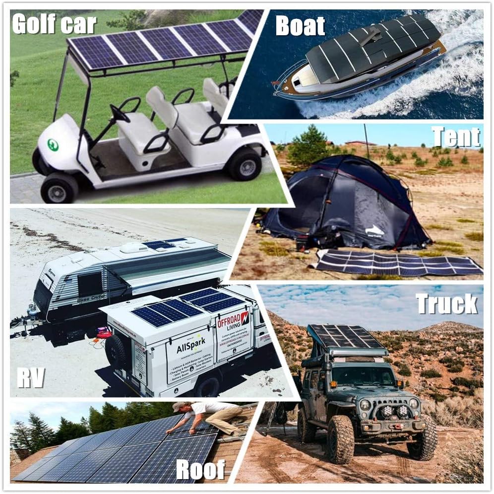 1360W Solar Wind Power Kit for Mobile Home: 400W 24V Wind Turbine Generator +960W Flexible Mono Solar Panels + Solar Wind Hybrid Controller + Cable Connector