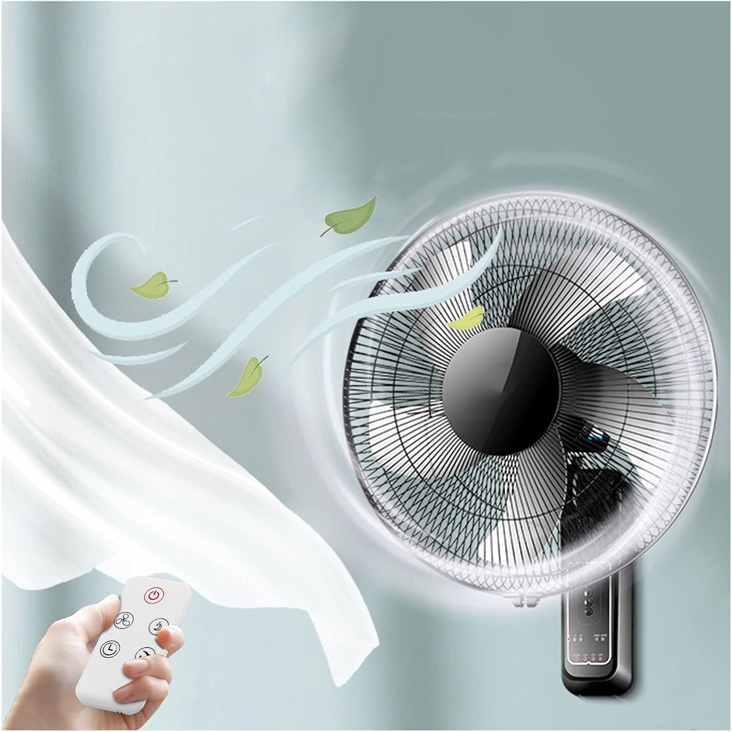 Wall Fan,16 Inch/18 Inch,3 Speed Settings Quiet Operation Wall Mounted Fan,Adjustable Angle,Timer & Remote Control Air Cool Fan for Living Room Motorhome Bedroom