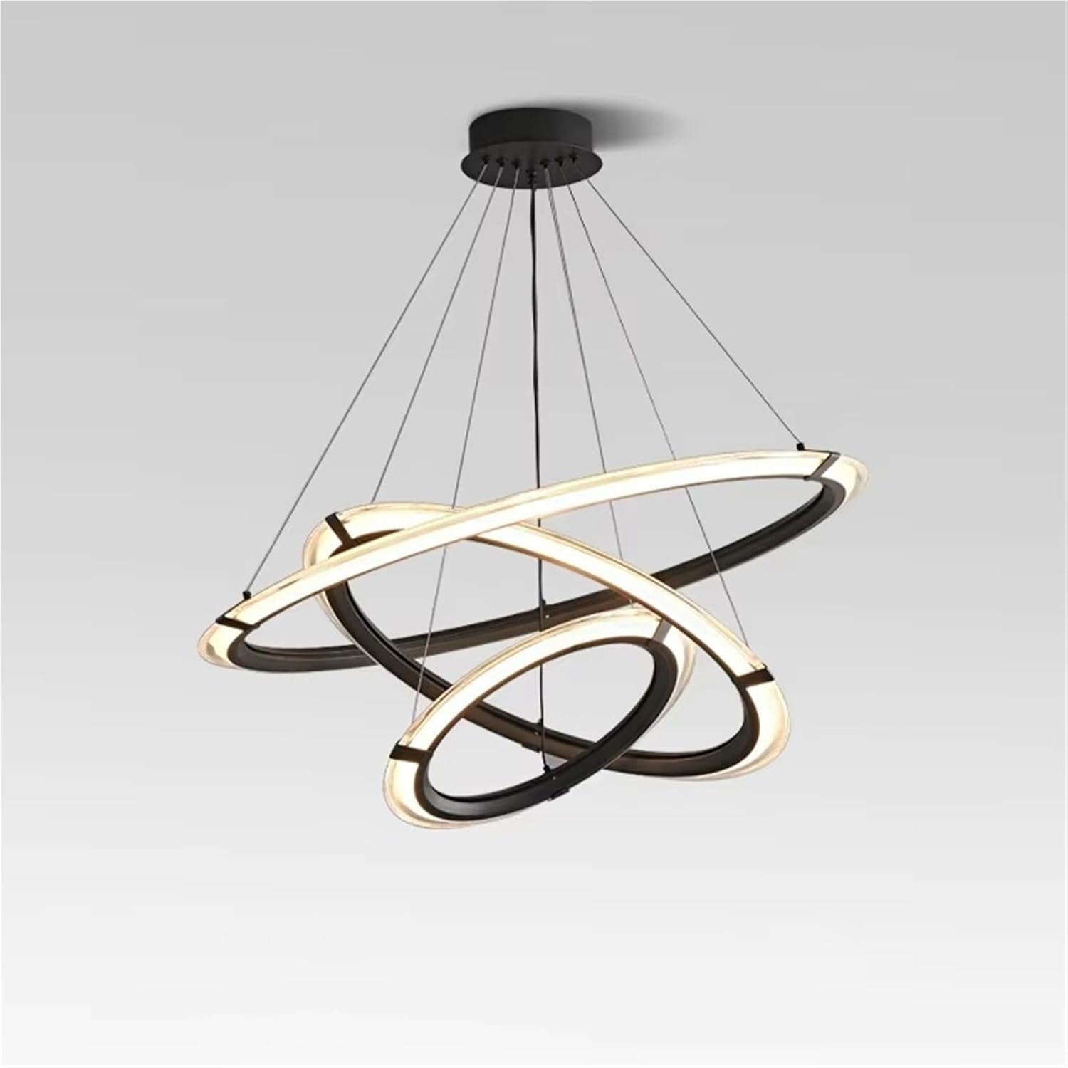 Black Circle Chandelier ，Living Room, Dining Room, Bedroom Home Lighting Decoration, Modern Ceiling Pendant Light,luminaire