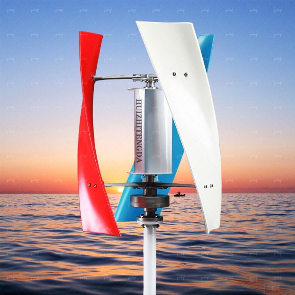 3 Blades Home Small Vertical Wind Turbine,2000W 12V 24V 48V 220V for Home/RV/Boat/Streetlight, Low Wind Start (3M/S)