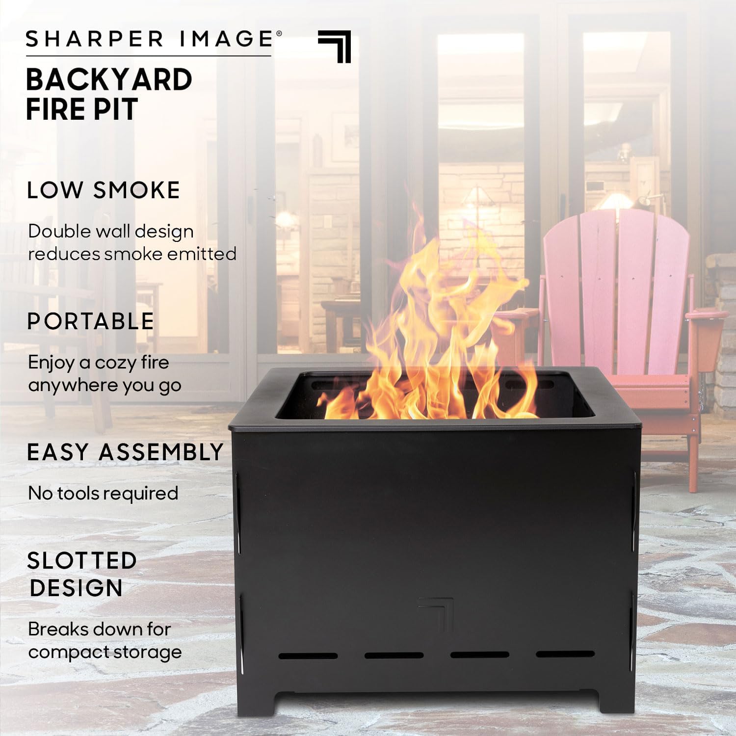 Backyard Collapsible Fire Pit by Sharper Image- 20