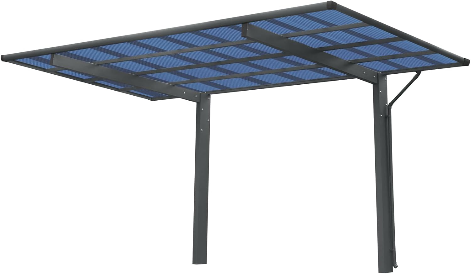 Durable Outdoor Carport for Enhanced Protection, Spacious Design for Vehicles and Activities, Charcoal Aluminum Frame