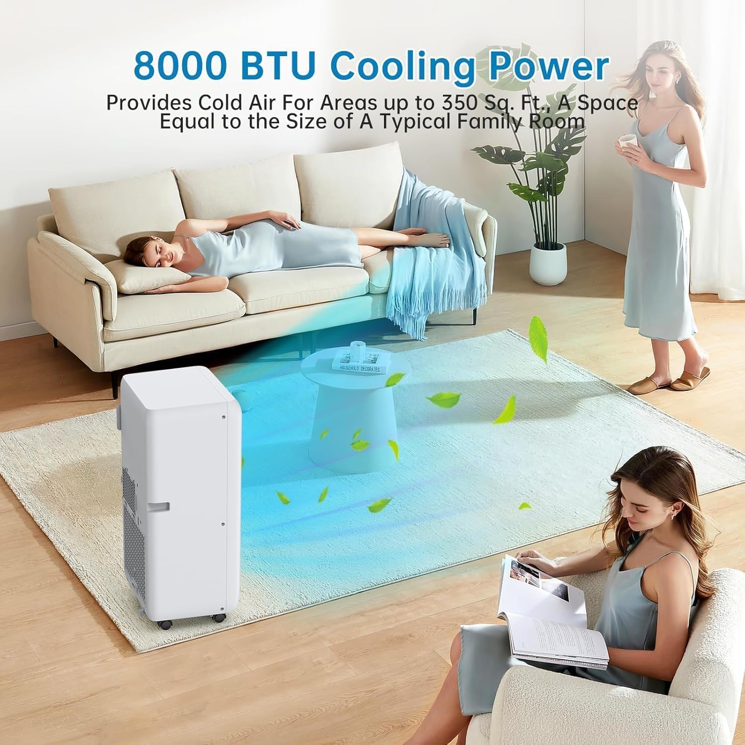10,000 BTu Portable Air Conditioners - 3 in-1 AC Unit with Remote Control, 24H Timer,Sleep Mode,Cooling&Fan&Dehumidifier for 450 Sq. Ft Home, Kitchen & Office, Remote