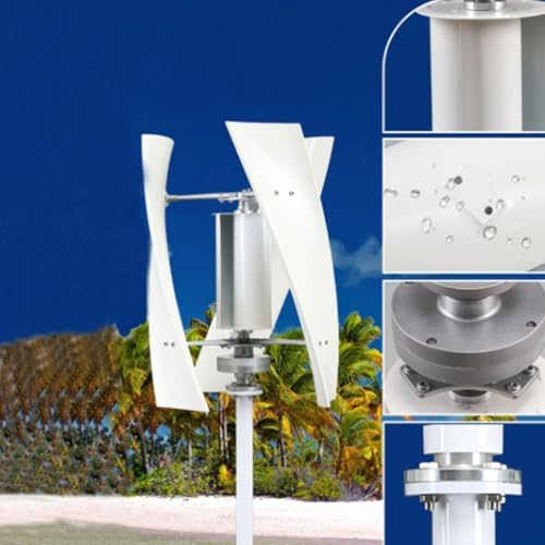 8000W Vertical Wind Turbine Generator Kit with 3 Blades, 220V/48V/24V/12V, Complete Wind Power System for Home & Street Lighting, Efficient Renewable Energy Solution (White)