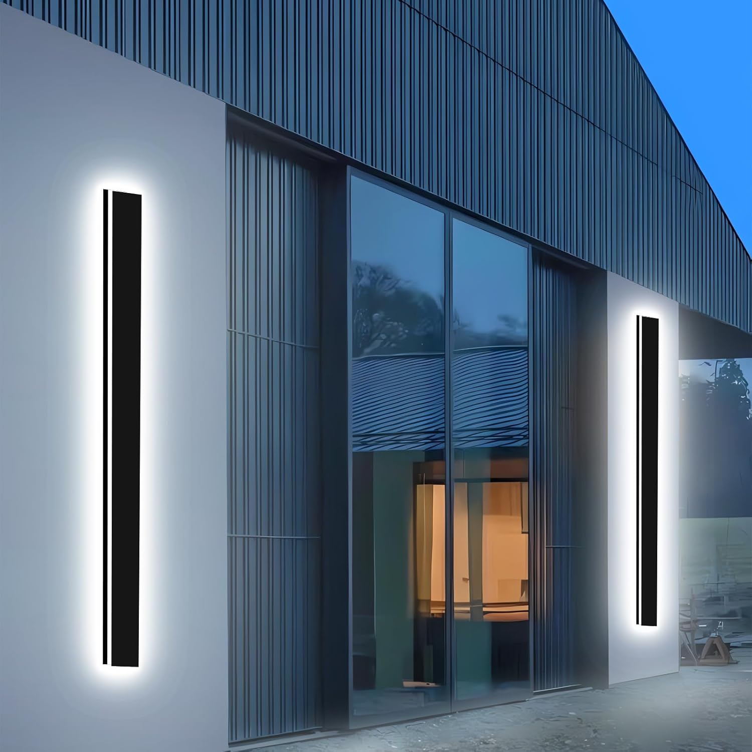 Picico Outdoor Wall Lights Exterior 31IN 2PC,4.33in Wide Dimmable Modern Outdoor Sconce Lighting Fixtures,Contemporary Porch Light,Long LED Outside Garage Lights for Front Door and Entrance