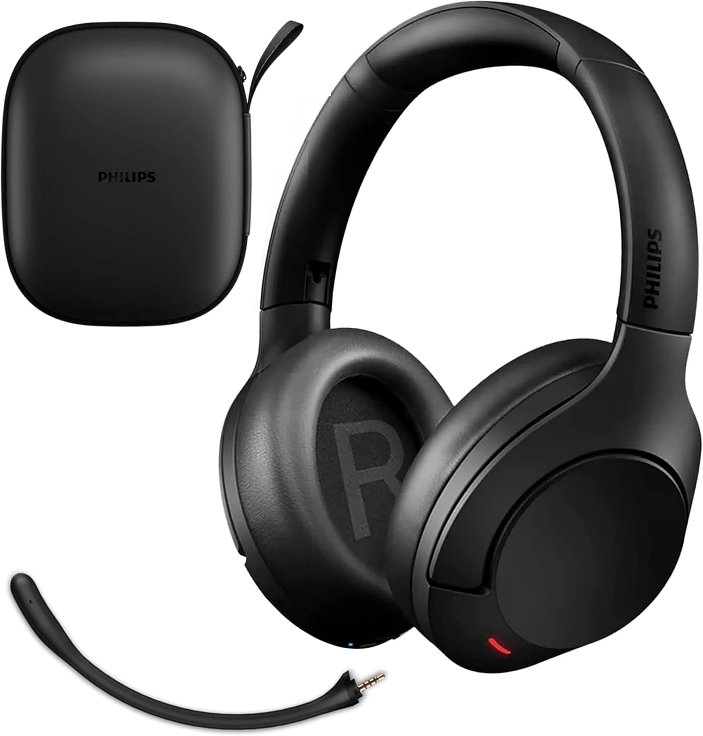 Philips Wireless Headphones Noise Cancelling, Stereo Over Ear Wireless Headphones with Removable Mic, Bluetooth Headset with Microphone, Lightweight and Touch Control, 55 Hours Playtime