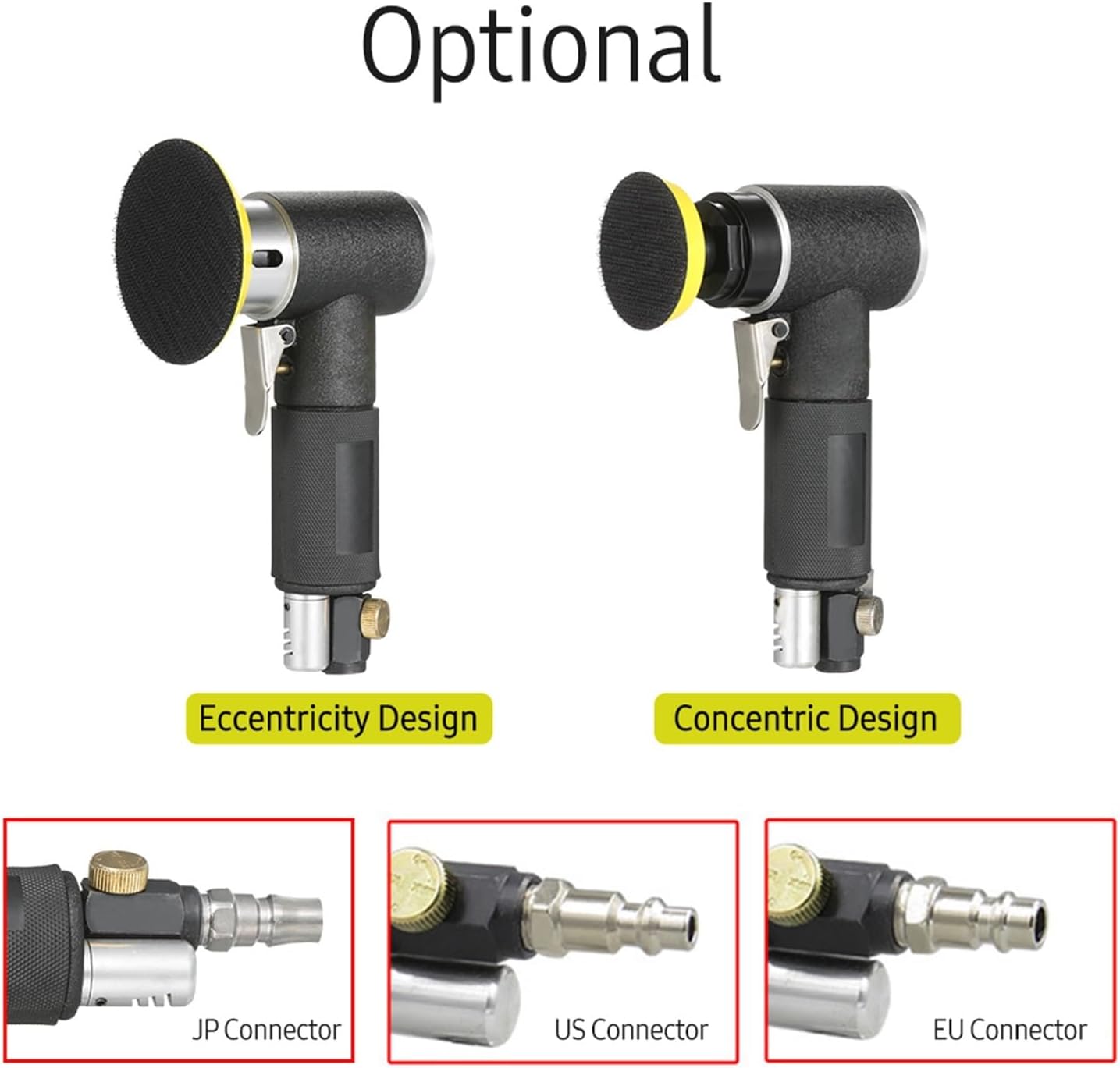 Air Sander 2 Inch 3 Pneumatic Handheld Polisher Waxer Polishing Machine For Auto Body Work Furniture Metal Surface for Woodworking(Eccentricity)