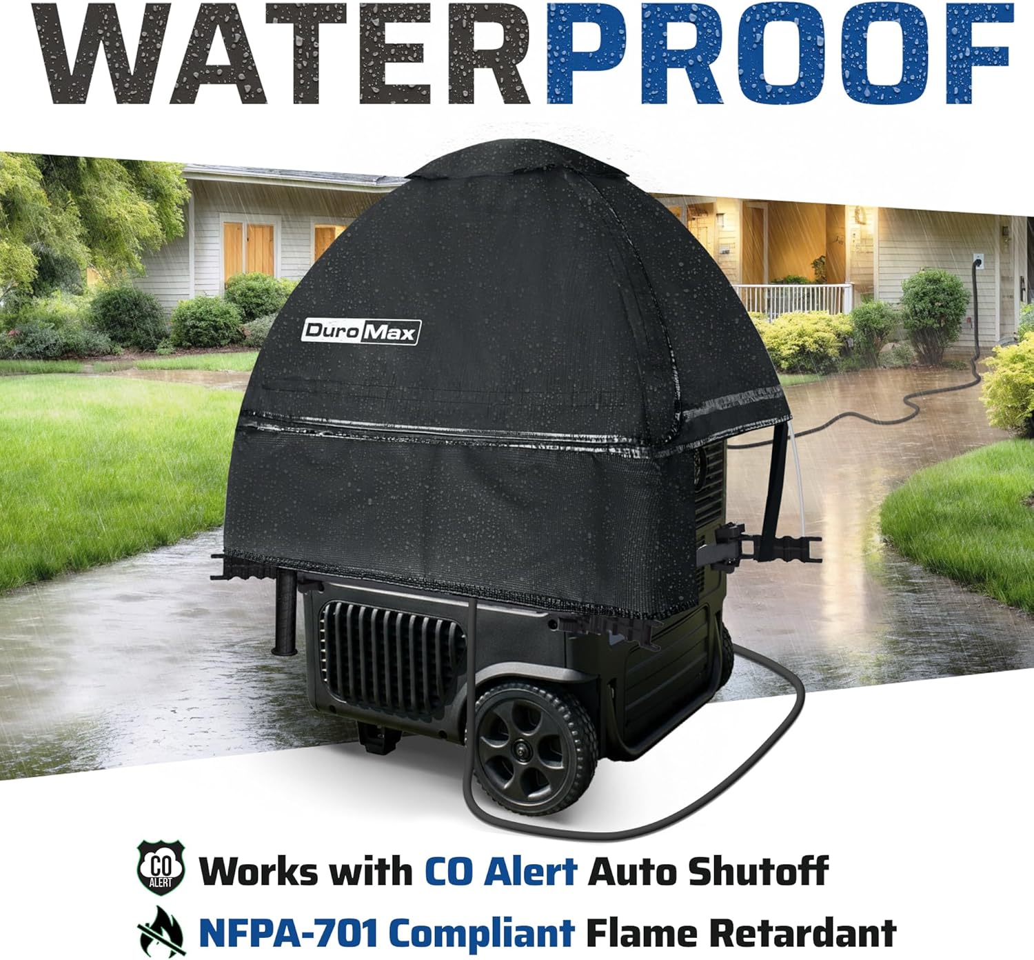 DuroMax DMX-GTV Inverter Generator Running Cover – Weatherproof Vinyl Canopy for Inverter Generators, Fire- & Wind-Resistant, Universal Fit Protection