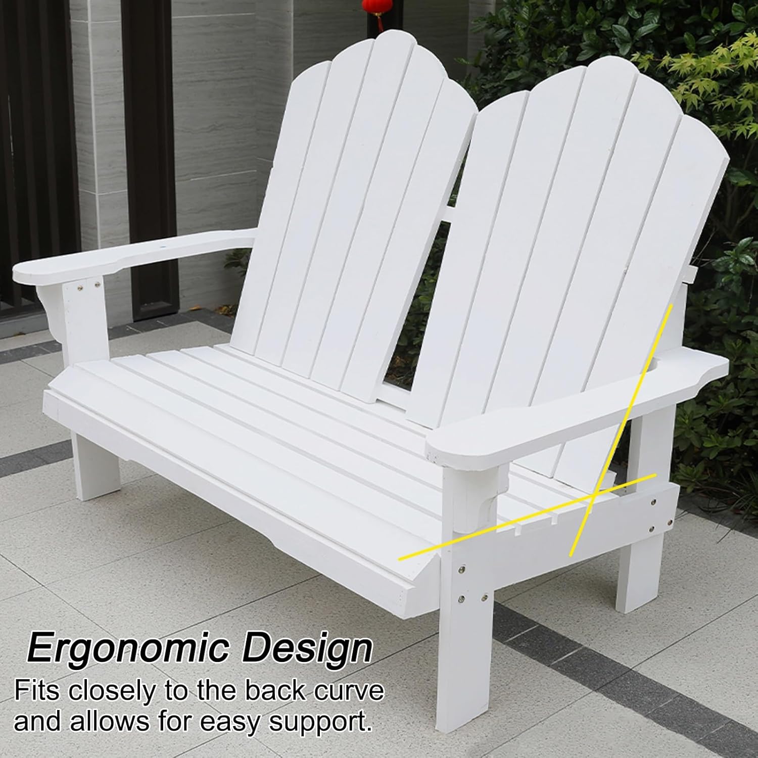 Garden Benches for Outdoors, Double Person Patio Bench, Perfect for Beach, Pool, and Fire Pit Seating, 550 Lbs Load-Bearing(Brown)