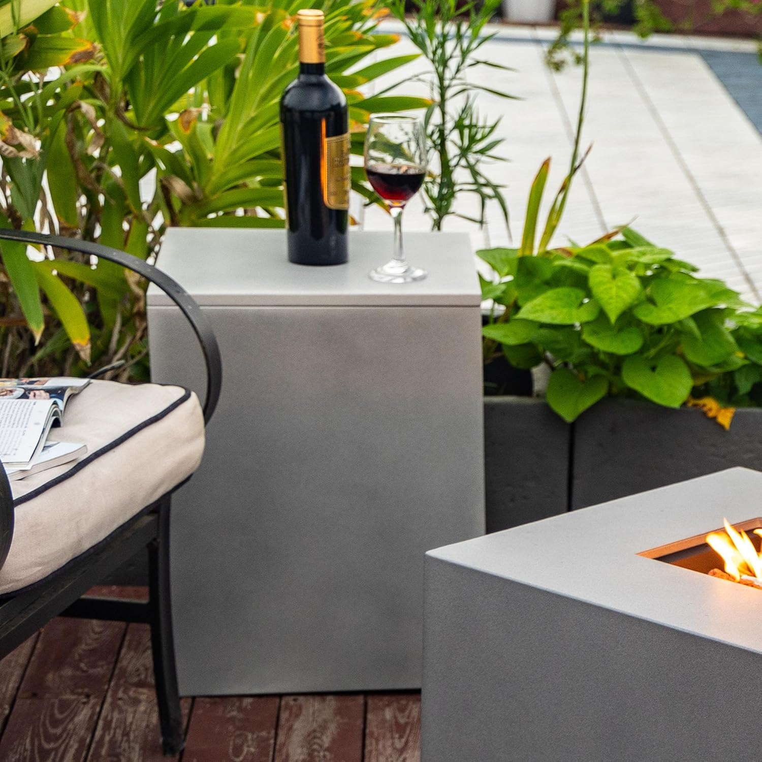 Propane Tank Cover, Propane Tank Holder for 20lbs Tank Propane Tank Cover with Side Handles Tank Table for Fire Pit Table, Grey