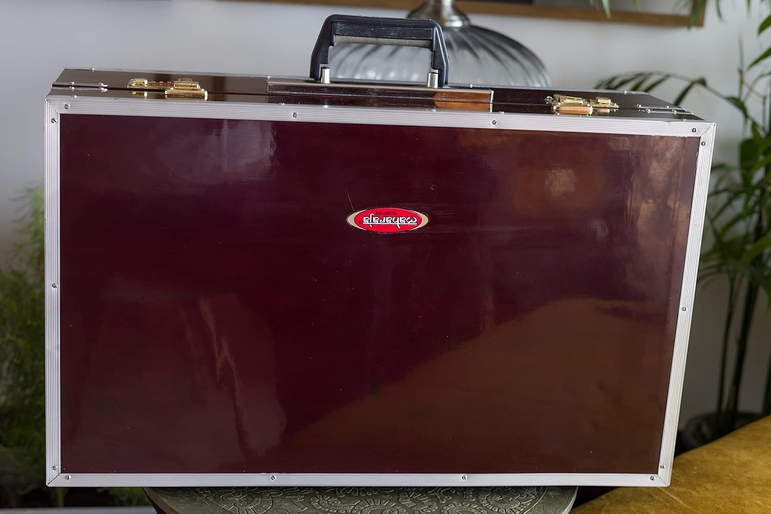 Maharaja Musicals, (Model 2025-26) Folding Harmonium Instrument, In USA, 9 Stops, Rosewood Color, Safri, 3 1/2 Octave, Coupler, Bag, Tuned To A440, Musical Instrument Indian-AHF