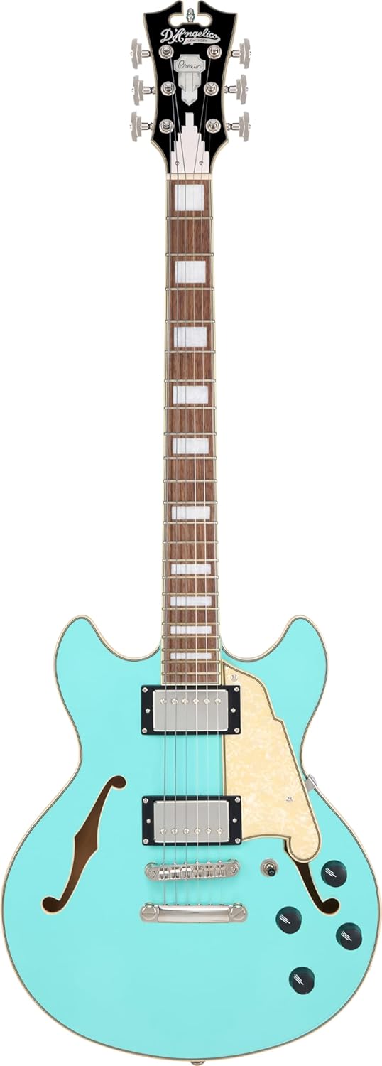 D'Angelico Premier Mini DC Electric Guitar - Surf Green with Stopbar Tailpiece