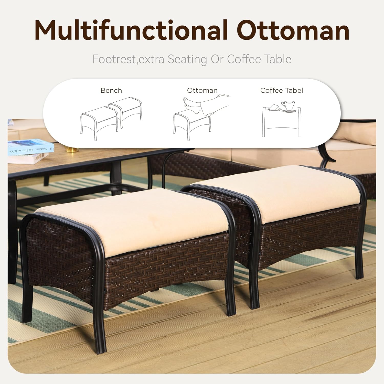 GREEN PARTY Extra Large Outdoor Patio Furniture Set with 56