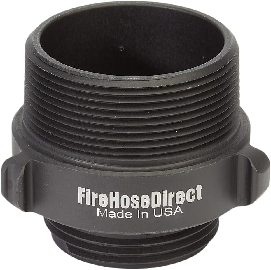 FireHoseDirect Aluminum 2 inch NPT to 1 1/2 inch NH Double Male Fire Hose Adapter