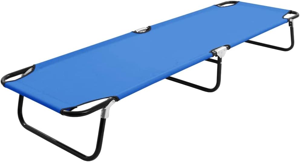 Folding Sun Lounger Blue Steel,Versatile for Various Outdoor Settings Sun Loungers, Patio Seating
