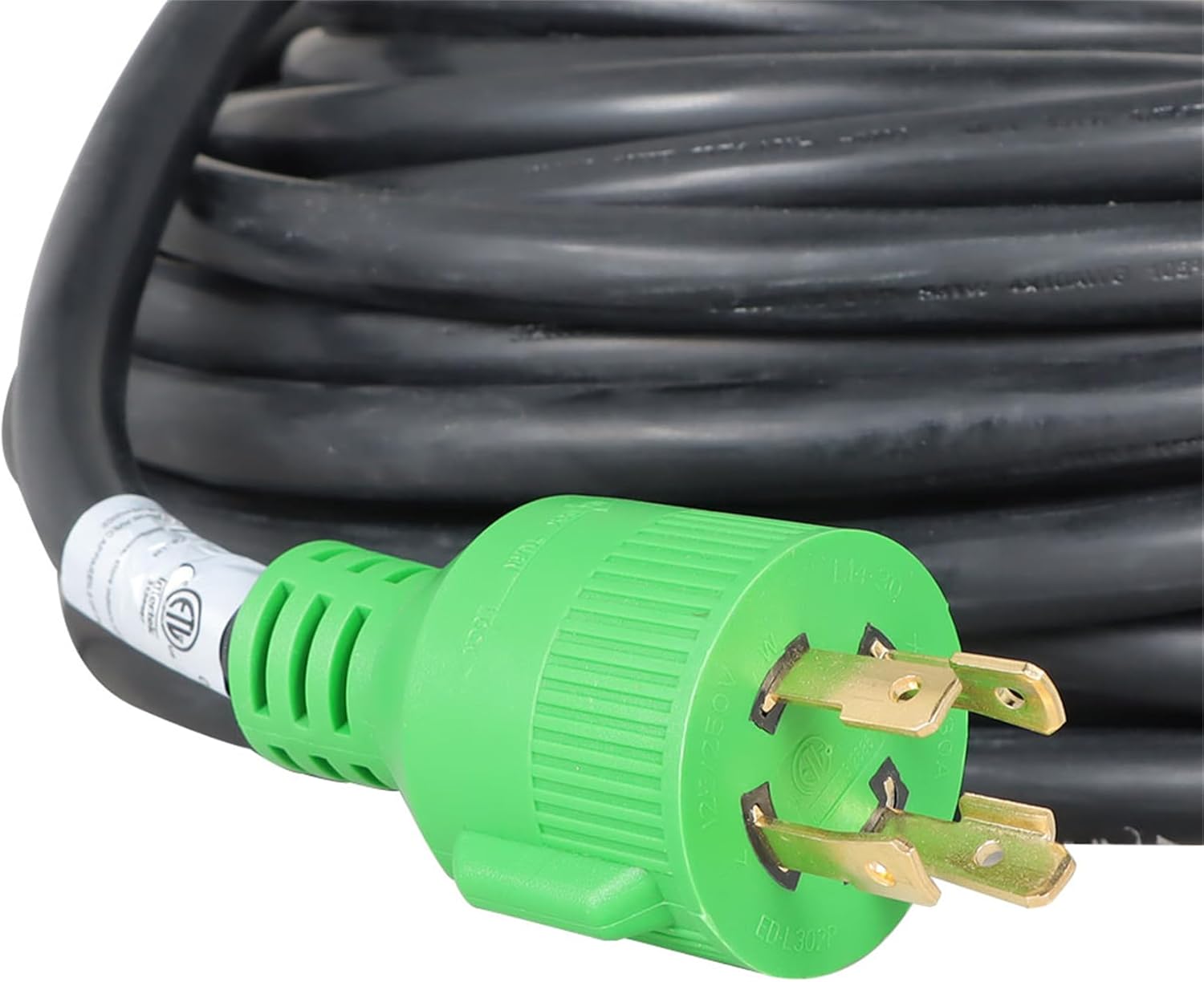 labwork 100FT 4 Prong 30 Amp Generator Extension Cord Organizer Replacement for L14-30P to L14-30R Generator Cord