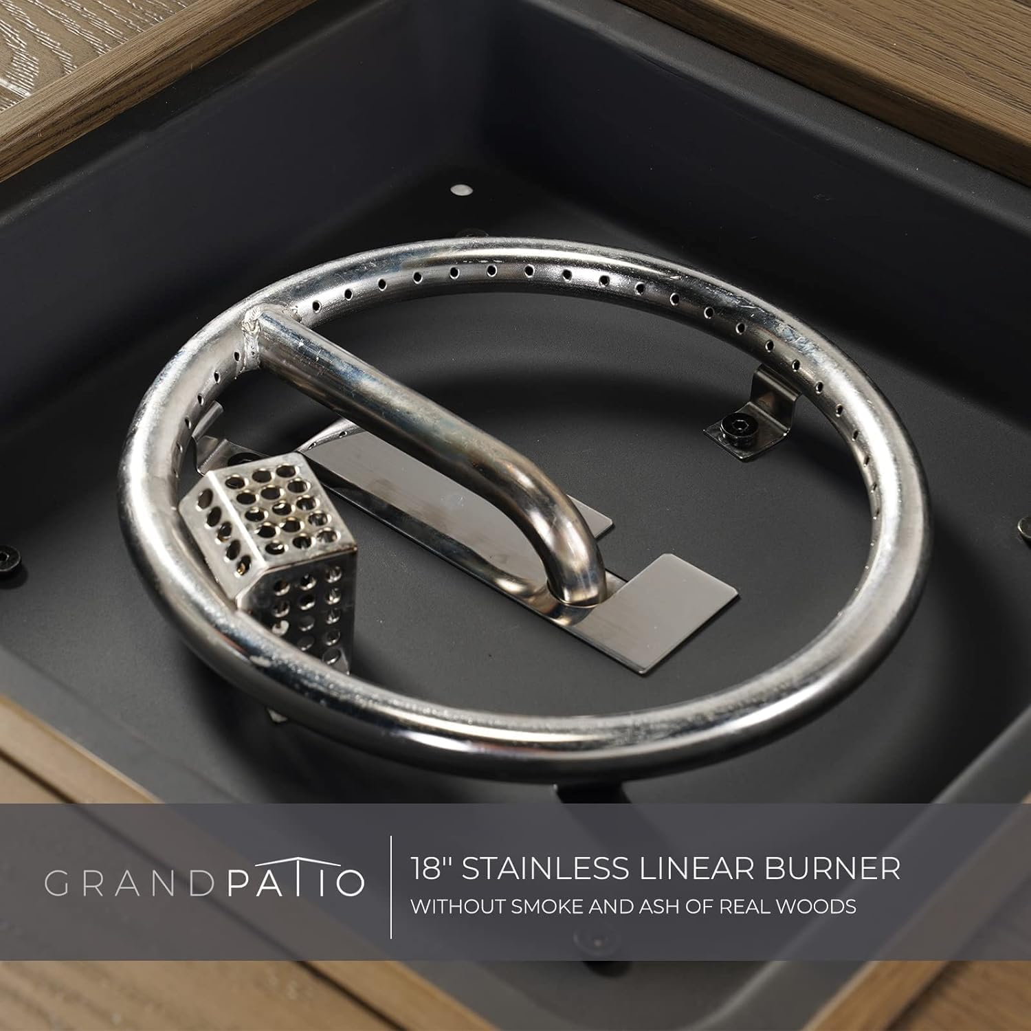 Grand patio Propane Fire Pits 28 Inch Outdoor Gas Fire Pit, 50,000 BTU Fire Table with Lid and Lava Rock, Add Warmth and Ambience to Gatherings and Parties On Patio Garden Backyard (Light Brown)