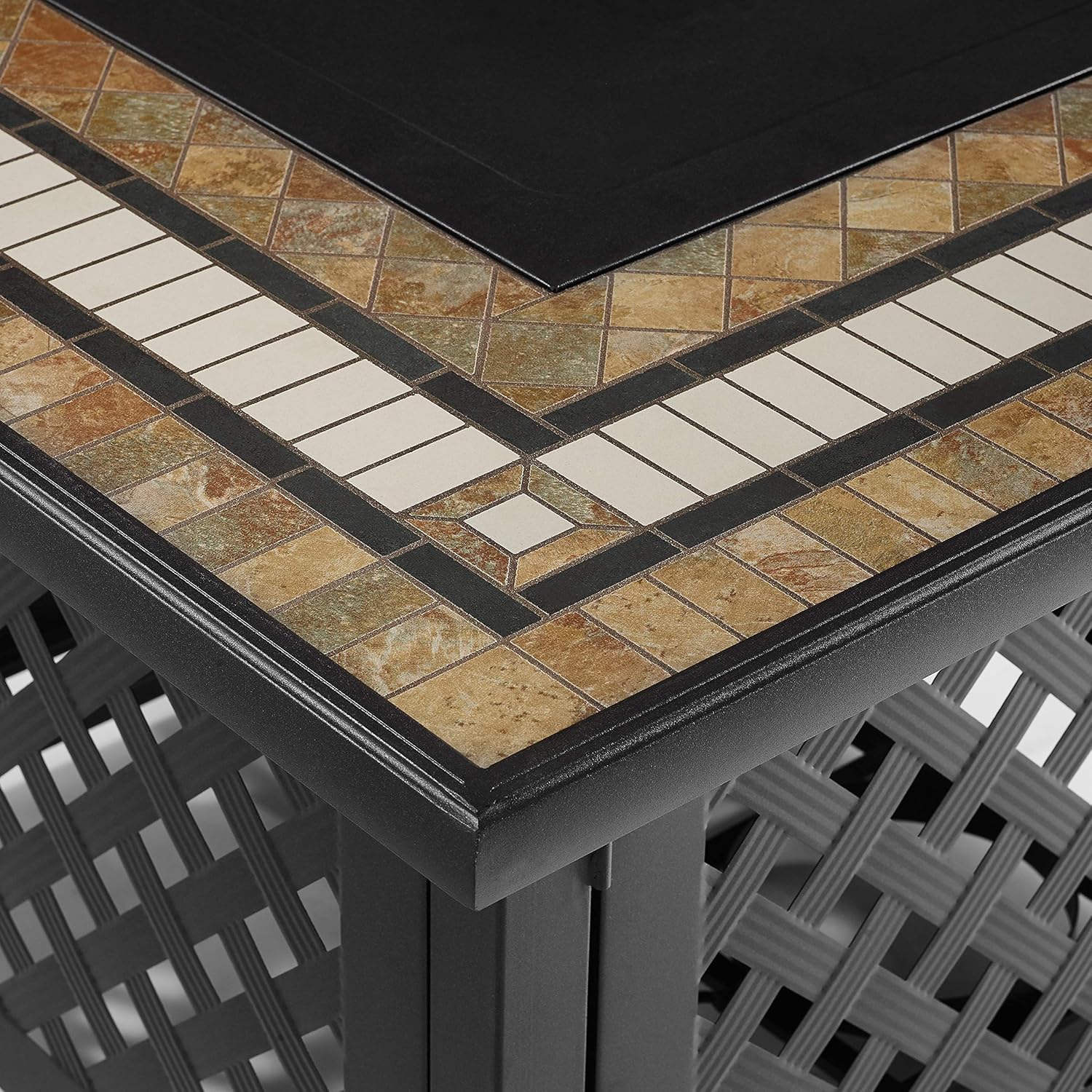 Crosley Furniture Tucson Outdoor Propane Fire Pit Table for Outside Patio Backyard Deck, 50,000 BTU