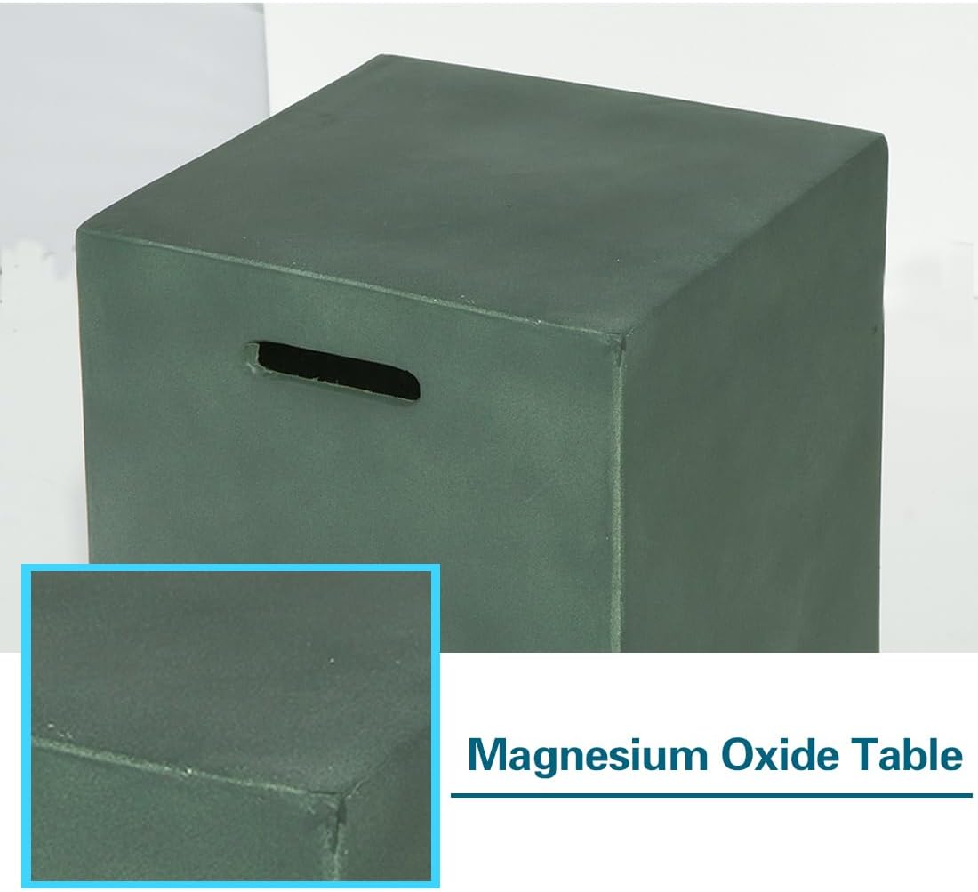 AQUILLA Propane Tank Cover Table, 16 inch Tank Storage Box for 20lbs Propane Tank, Outdoor Hideway Side Table for Propane Fire Pit, Gas Griddle (Bronze)