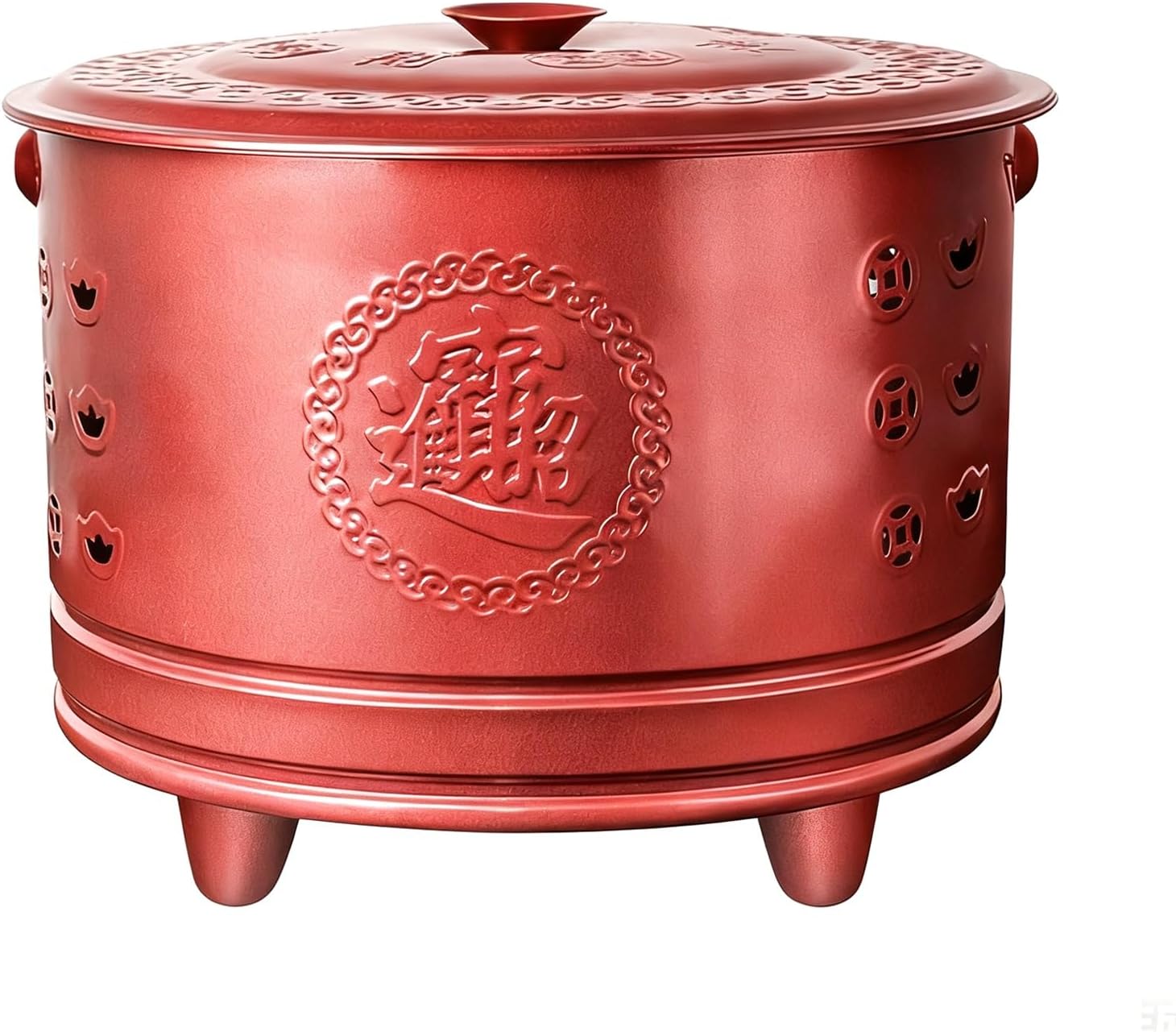 Burn Barrels for Outside for Burning Trash, Outdoor Fire Pit, Table Top Fire Pit, Handle Burn Can for Paper Waste Incinerator Barrel for Yard Patio(Red,42cm/16in)