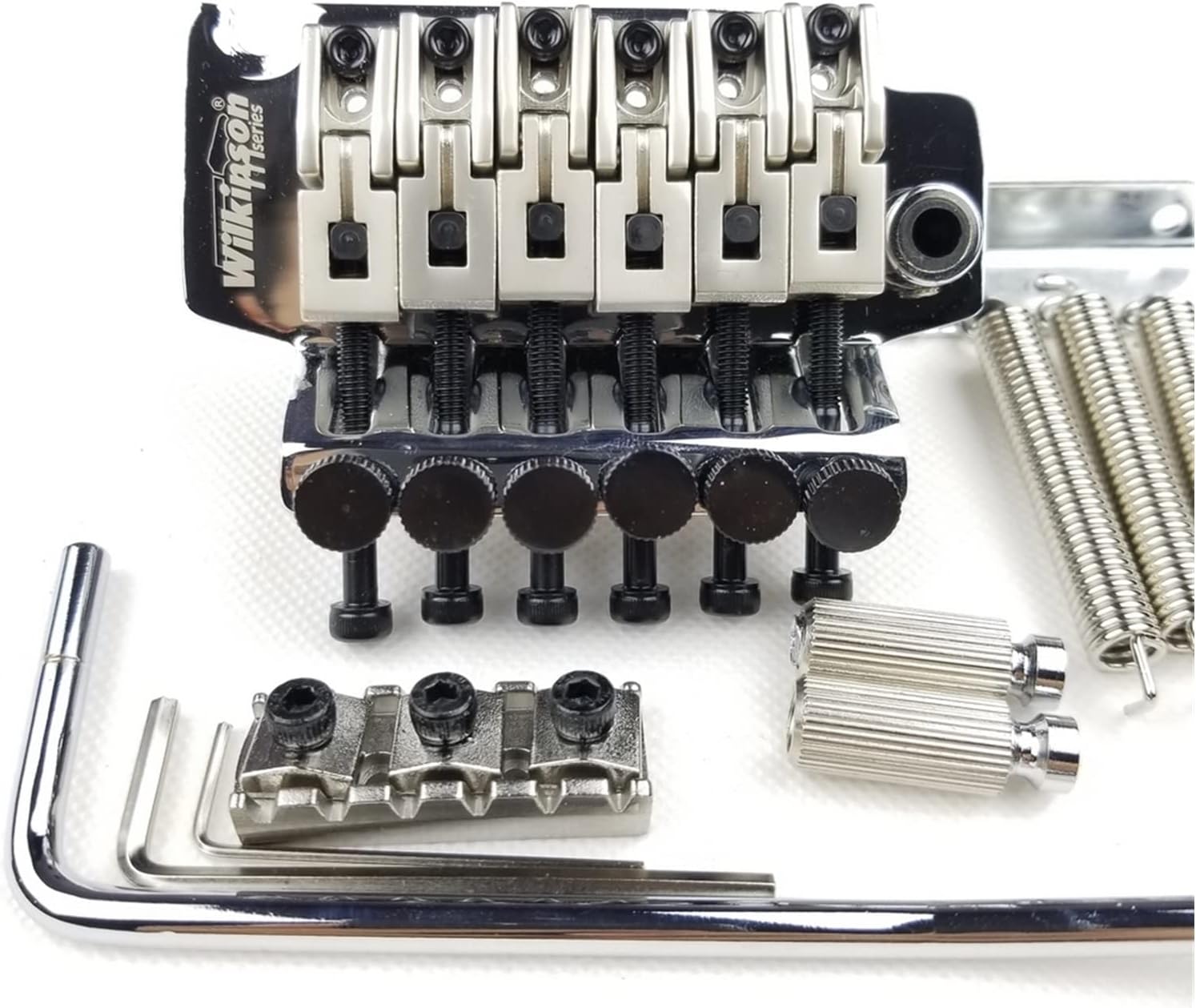 6-String Electric Guitar Double Locking Tremolo System Bridge Nut Chrome Silver Electric Guitar Bridge