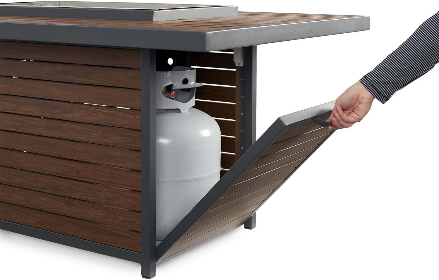 The Outdoor GreatRoom Company Kenwood Fire Pit Table with Electronic Ignition (KW-1224-19-K-CF-DSI-NG), Natural Gas, 31x50-Inches