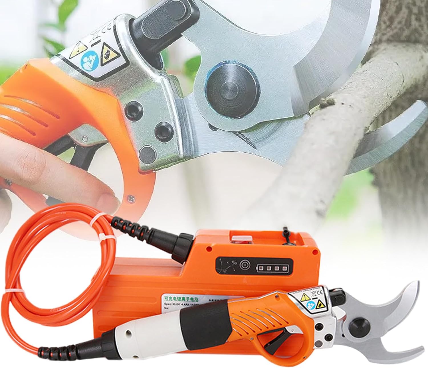 Rechargeable Electric Pruning Shears,36 V 4 Ah Inserts Orchard Tree Branches Cutting Tools Lightweight,for Pruning Gardening Fruit Tree Vineyard