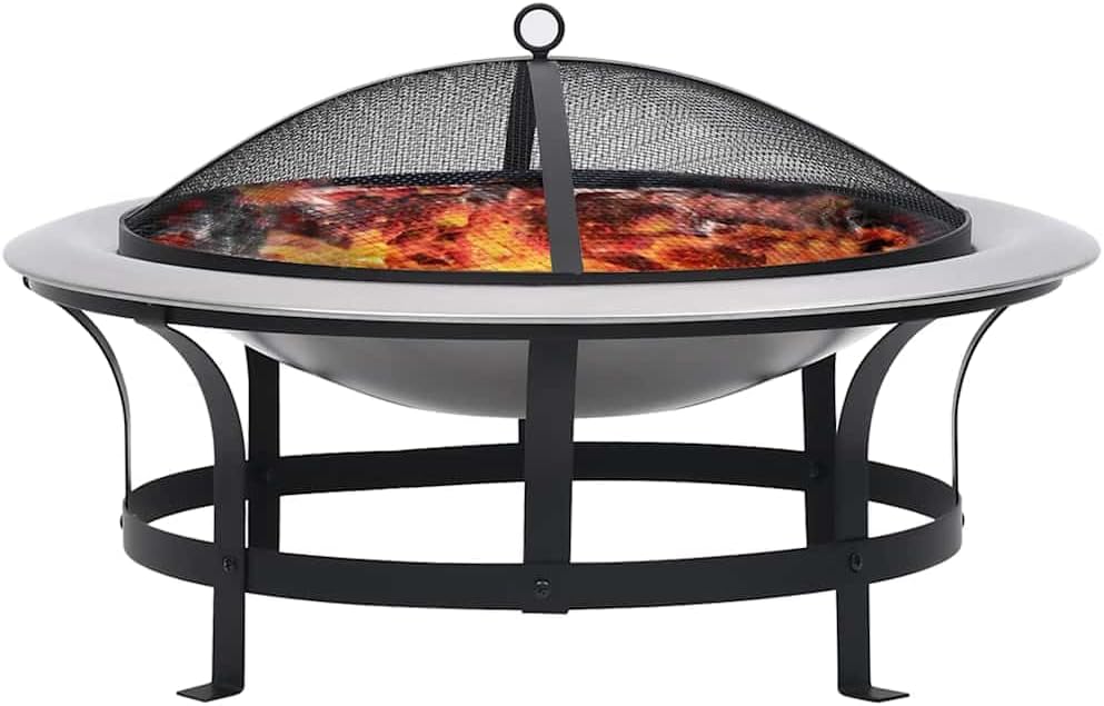 Outdoor Fire Pit with Grill, 29.9
