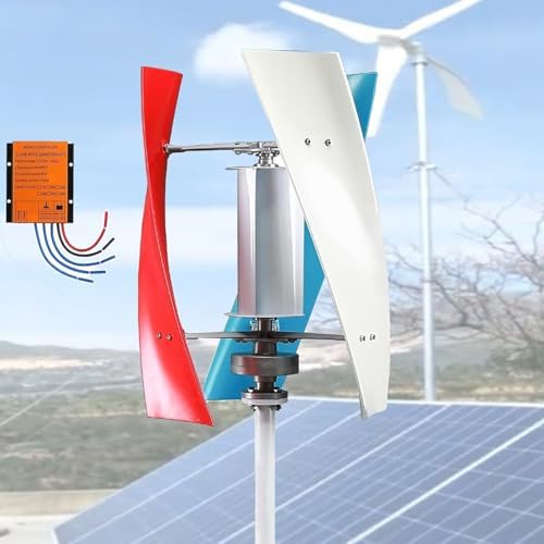 14000W Vertical Wind Turbine Generator - 12V/24V/48V Output, Aerodynamic 3-Blade Design, Auto Windward Adjustment, Ideal for Boats, Mobile Homes, and Gazebos - Colorful Renewable Energy Solution