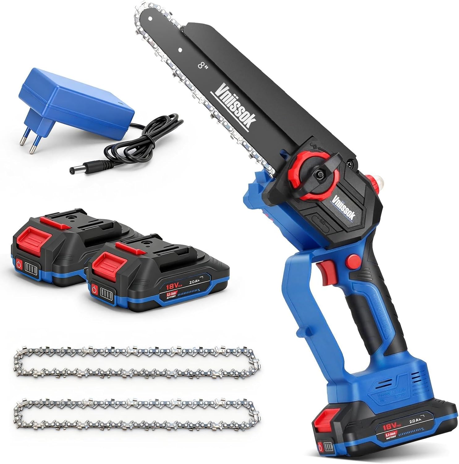 Mini Chainsaw 8 inch Cordless - Upgraded Handheld Electric Chainsaw with 2 Pack Batteries and Charger, Electric Power Chain Saw with Oiler, Garden Tools for Tree Trimming Wood Cutting